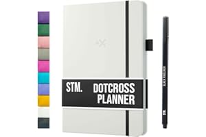 AGENDA A5 DOTCROSS (Pianificatore proiettile) di Scribbles That Matter - Half Bujo Half Planner - Aggiungi in modo creativo concentrazione, produttività e salute mentale nella tua vita - Bianca