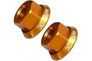Albedel Gold 2 PCs M10 Bike Wheel Hub Axle Nuts 7075 Aluminum Bicycle Chromed Skewer Bolt Screw Nut Road MTB Replacement