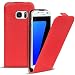 Produktbild Samsung Galaxy S7 Edge PU Leder Hülle, Conie Mobile FlipCase, Klapptasche Handytasche Schutzülle Premium Fliptasche in Rot