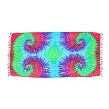 Diseño de buen gusto: La bufanda es multicolor, teñida en un tono intenso y está decorada en dos lados con flecos juguetones.