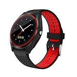 CARDMOE V9 Smartwatch mit Kamera, Herzfrequenz-Monitor, SIM-Karte, Bluetooth, Armbanduhr, Sport, Fitness, Schrittzähler, Smart Band für Android iOS