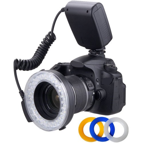 48 Macro LED Ring Flash & Light for Macro Photography & Close Distance Photography Includes 4 Diffusers (Clear, Warming, Blue, White) for Nikon - D3000, D3100, D3200, D5000, D5100, D5200, D5300, D7000, D7100, D3, D4, D40, D40x, D50, D60, D70, D70s, D80, D90, D100, D200, D300, D600, D610, D700, D800E & D800 DSLR Cameras 48 Macro LED Ring Flash & Light for Macro Photography & Close Distance Photography Includes 4 Diffusers (Clear, Warming, Blue, White) for Nikon - D3000, D3100, D3200, D5000, D5100, D5200, D5300, D7000, D7100, D3, D4, D40, D40x, D50, D60, D70, D70s, D80, D90, D100, D200, D300, D600, D610, D700, D800E & D800 DSLR Cameras