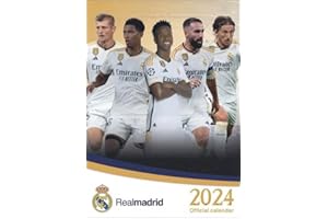 Real Madrid FC Posterkalender 2024. Fußball-Wandkalender mit den besten Momenten der Spieler von Real Madrid. 29,7 x 42 cm. Hochformat.