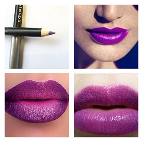 Purple Lip Eye Liner Pencil Crayon Aloe Vera Rich Long Lasting Professional Finish