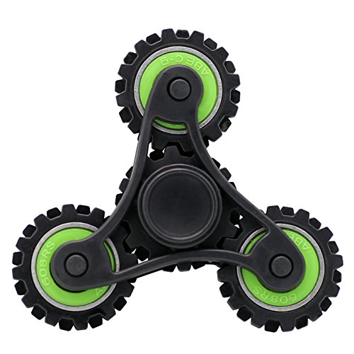 Xuanliyuan Gear Tri Fidget Hand Spinner, High Speed Bearing Fidget Stress Reducer (Green)
