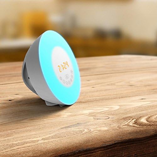 LXZ Wake-Up Light Alarm Clock With Coloured Sunrise Simulation, 6 Natural Sounds And Radio Function