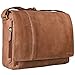 Produktbild STILORD Ledertasche Umhängetasche Vintage Uni Studium Büro Office mit 15,6 Zoll Laptopfach Raues Leder cognac hellbraun