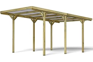 Forest Style Carport en Bois traité 1 Voiture 14,2 m² - Jean