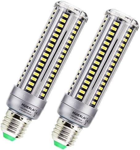 2-Pack 18W LED Corn Light Bulbs - E27 Corn Lamp (150W Equivalent ) Cool White 6000k 1980lm for Street Lamp Post Lighting Garage Warehouse High Bay Barn Porch Backyard Garden by HUIERLAI