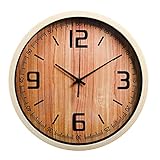 XJYA Stille, Nicht tickende Wanduhr Große dekorative Batteriebetriebene Uhr für Wohnzimmer Schlafzimmer Klassenzimmer 12 Zoll - Leicht zu lesen mit Anzeige arabischer Zahlen