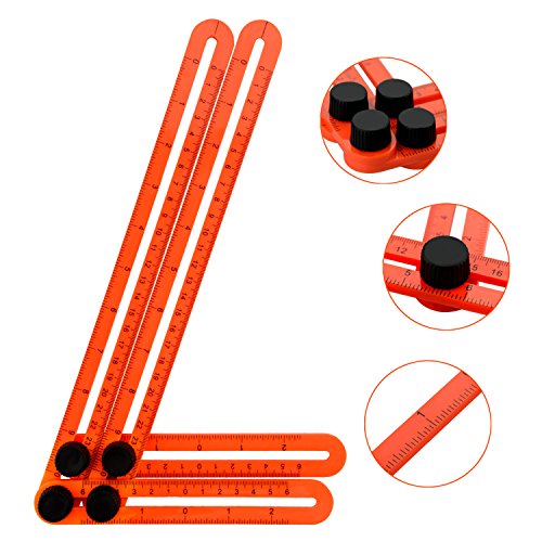 aboat angle-izer Vorlage Werkzeug, Mehrwinkel Lineal Vorlage Maßnahmen alle Winkel und Formen für Heimwerker, Builders, Handwerker, orange - 3
