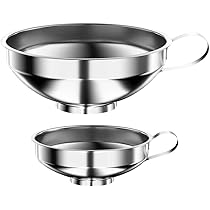 Set 3 Imbuti In Acciaio Inox Con Spazzole - Mini Imbuti Da Cucina Per Liquidi E Polveri - Foto 11