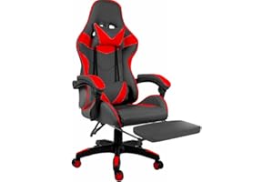 ARREDITALY Sedia Gaming Poltrona Ufficio Scrivania Casa PC Stile Racing Girevole Ergonomica In Ecopelle Con Rotelle Cuscino Supporto Lombare Poggiatesta Poggiapiedi Braccioli Altezza Regolabile (Nero e Rosso)
