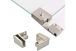 KAFENDA Cerniere per Porte in Vetro Senza Telaio - Montaggio Laterale per Vetrine da Incasso, Cantinetta, Doccia - Ricambi per Armadi e Mobili