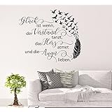 *NEU* Wandaufkleber Wandtattoo Wandsticker ***GLÜCK ist, wenn der VERSTAND tanzt, das HERZ atmet und die AUGEN lieben***(Größen.- und Farbauswahl)