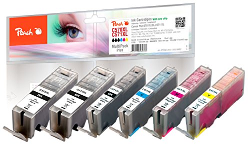 Peach Spar Pack Plus Tintenpatronen XL kompatibel zu Canon 2xPGI-570XL, CLI-571XL
