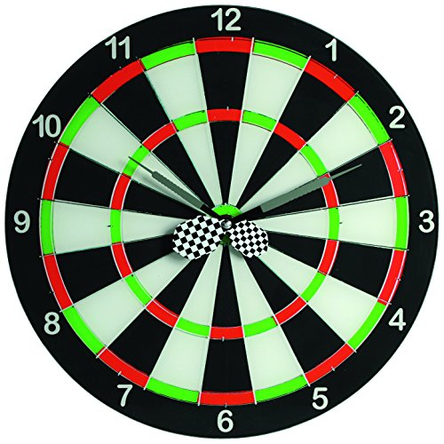 Out of the blue 79/3041 Glas-Wanduhr, Dartscheibe, Durchmesser circa 34 cm für 1 Mignon Batterie (AA)