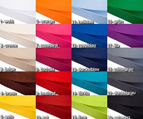 Cotton Webbing, 25 mm wide, 12 Meters long / Color:06