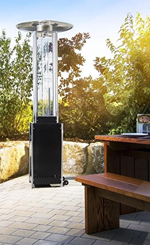 Terrassen-Heizstrahler Heizpilz ‚Optical Pro‘: CE-zertifizierter Gasheizer mit elegantem Design robuster Stahl-Alu-Rahmen für stabilen Stand des Terrassenheizers Gesamthöhe 225 cm - 2