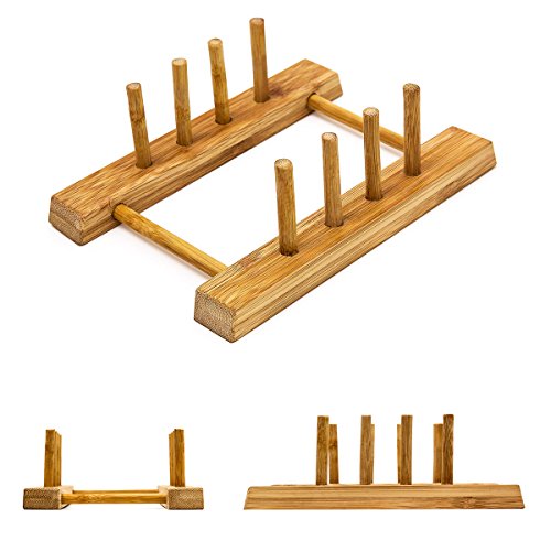 Relaxdays Schneidebretter Set 3 Größen mit Halter Küchenbretter aus Bambus gestreift Brettchen fürs Frühstück in modernem Design im praktischen Brettchenständer pflegeleicht und messerschonend, natur - 7