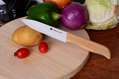 La Raffinerie Du Chef★★★ – Set aus 4 Küchenmesser Keramik Top-Bereich [Ökologischer Bereich] – mit Bambus verstärkt Befestigungsgriff Keramikmesser – Ergonomischer Griff - 5