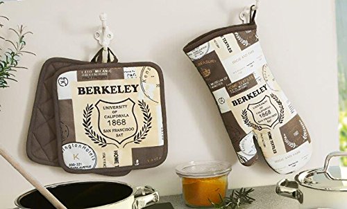 Topflappen + Topfhandschuhe 4er Set Ofenhandschue Grillhandschuhe (Berkeley)