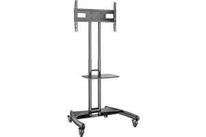 Ergosolid Chariot TV Meuble Télé Support avec Roulette Pied Pivotant et Réglable en Hauteur de 32 à 70 Pouces VESA Max de 600 x 400 mm Capacité Max de 45,5 kg AVA1500B-2020