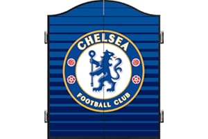 FOCO Offically Licensed Chelsea Football Club The Blues Darts and Dartboard Cabinet, Available in Multiple Designs