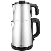 Conti CTM-125 Tealine &Ccedil;elik &Ccedil;ay Makinesi 2000 W, 1,7 L Su Isıtıcı ve 1,2 L Demlik, 304 Paslanmaz &Ccedil;elik, Sıcak Tutma, Kettle K
