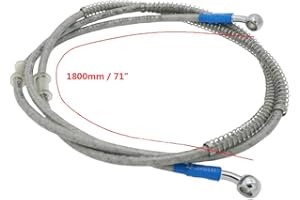 S SYUU 1800mm 180cm Universal Moto Tuyau De Frein Tressé en Acier Hydraulique Renforcer Frein Embrayage Huile Tuyau Tuyau De Conduite Compatible avec Motorcycle Pit Dirt Street Sport Bikes