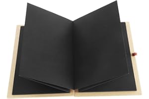 BESTOYARD Kraftpapier Hardcover Akkordeon Stil DIY Foto Ablum Buch 36 Seite leer Sammelalbum für Graduierung Geburtstag Jubiläum Hochzeit Valentinstag Geschenke (schwarze Seiten)