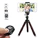 Produktbild Phone Stativ,MUYOS Handy Stativ,Flexibel Halterung Tripod Phone Mini Dreibeinstativ Reisestativ mit Bluetooth Fernbedienung für iPhone, Android Phones, Kameras (Small, Rot-Schwarz)