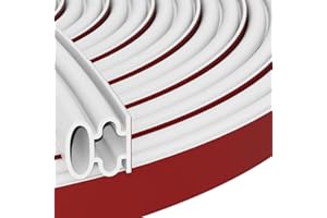 FFPMYF Guarnizione autoadesiva per porte e finestre, impermeabile, riduzione del rumore (bianco, 1 cm x 6,1 m)