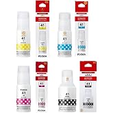 Canon GI-41 Uyumlu 4'l&uuml; Muadil M&uuml;rekkep Seti, Pigment Siyah + 3 Renk Dye, G2420 G3420 G2460 G3460 G3470 G2470 i&ccedil;in