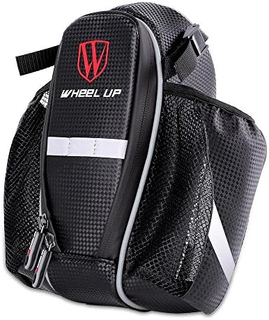 2 Pockets Bike Bag Bicycle Panniers Seat Bag Mountain MTB Road Bike Seat Rear Tail Pouch Bottle Bags with Reflective Tape for Safe Riding