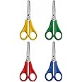 Lansonee 4 Pcs Kids Scissors Children Blunt tip Safety Scissors with cm Scale Steel Preschool Plastic Handle Handmade Scissors for Scrapbooking Art DIY Craft Students Teaching Favor Supplies