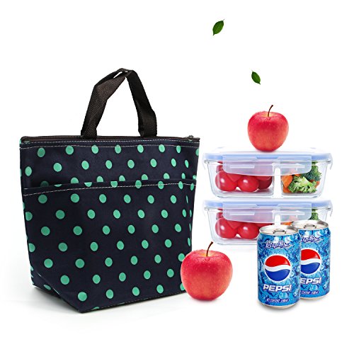 Cookey Lunch Box Insulated Lunch Bag Große Kühler Portable Takeaway Tote Bag für Männer, Frauen, Outdoor, Camping, Picknick (Schwarz-weiß Karierten) - 2