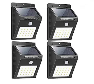 GHR Solar Sensore Light with 20 LED IP 65 Approved, All Weather Light Pack of 4