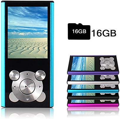 Crillutar 16GB MP4 Player MP3 Player Internal Memory Voice Recorder / Music Player / Media Player Portable Video Player, with Photo Viewer and E-book Reader, Digital LCD Screen Support Games (blue)