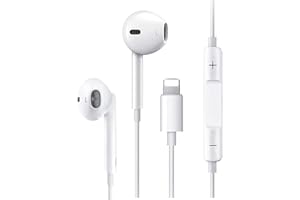 UCGOU Cuffie In-Ear Earphones Cablato, Auricolari Hi-Fi Stereo con controllo del volume cuffiette riduzione del rumore, Con Filo Compatibles con iPhone 12/11/11 Pro/13 Pro/7/7 Plus/8/XR/X/XS