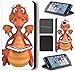 Price comparison product image CoverFix premium flip case for Samsung Galaxy A5 (2017 model) A520 Faux Leather Protective Case 1388 Drache Braun Dragon mit Buch Cartoon