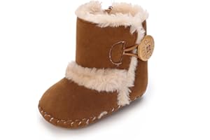 SEHFUPOYE Baby Winter Warme Schneestiefel Neugeborenes Baby Mädchen Jungen Weiche Sohle Knöpfe Fleece Stiefel Säugling Kleinkind Erste Walker Schuhe