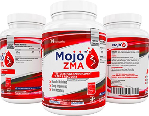 MOJO™ ZMA - ZMA Capsules | Zinc Magnesium Vitamin B6 Supplement | Better Muscular Strength, Power | Increases Testosterone | Sleep Aid For Nighttime Recovery & Lucid Dreaming | 120 Caps + Money Back Guarantee