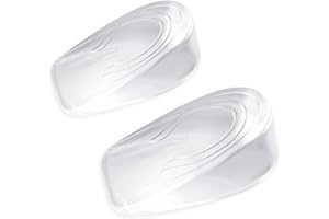 HUAKAILE Almohadillas de silicona para levantar el talón, plantillas de zapatos invisibles de alto aumento de altura, plantillas de silicona de cuña, copas de talón de gel (mujeres, 1 pulgada/3 cm)