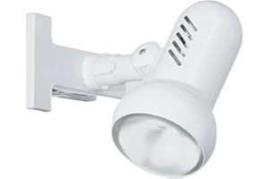 Eglo lampada da lettura Manhattan, luce da lettura con morsetto per letto e scrivania, faretto a morsetto in metallo e plastica in bianco, attacco E27