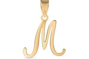 Amberta Pendentif Initiale en Or Jaune 9ct pour Femme Homme | Pendentif Lettre en Or | Pendentifs Seuls pour Femme | Pendentifs en Or