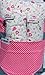 Minene Universal Pushchair Stroller Pram Buggy Liner Footmuff Cosytoes Car Seat with safety straps (White Flowers& Hearts)