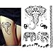 Pinkiou Pack of 6 Sheets Tattoo Stickers Lace Mehndi Temporary Tattoos Fashion Body Art Stickers (Black)