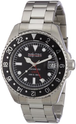 Nautec No Limit Herren-Armbanduhr Deep Sea DS AT-GMT/STSTBKBK Nautec No Limit Herren-Armbanduhr Deep Sea DS AT-GMT/STSTBKBK