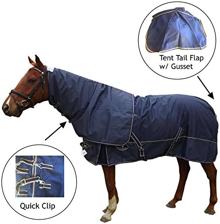 Unicorn Platinum Detach A Neck Heavy Turnout Horse Rug 1200D 300G Blanket (6ft6")